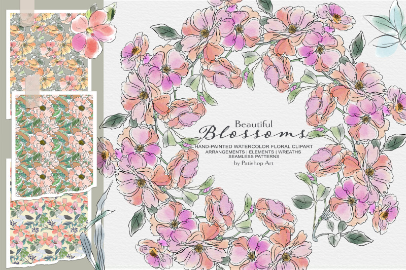 delicate-flower-watercolor-amp-ink-clipart-patterns