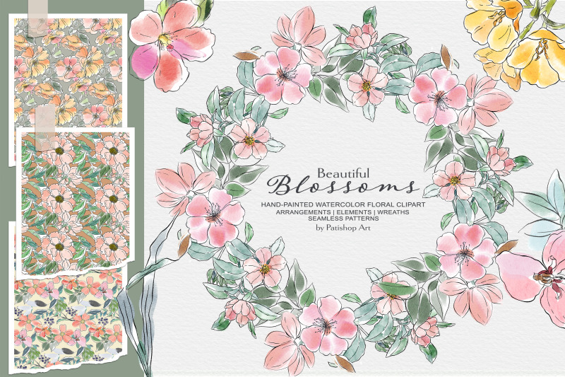 delicate-flower-watercolor-amp-ink-clipart-patterns