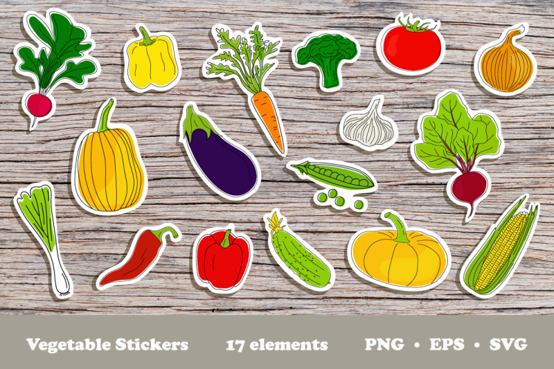 hand-drawn-vegetables-stickers