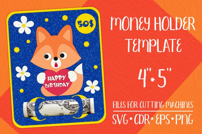 fox-birthday-card-money-holder-template