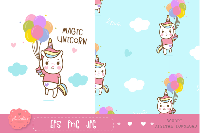 cute-unicorn-seamless-pattern-digital-paper-unicorn-balloon