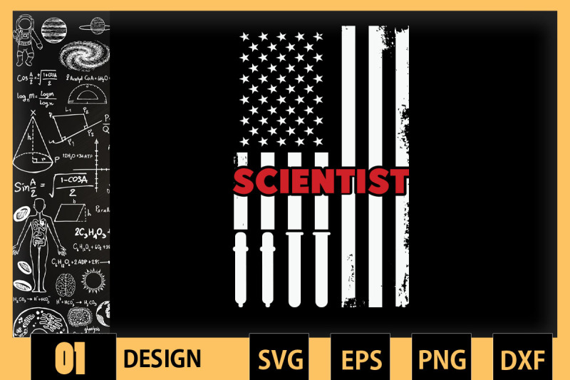 scientist-usa-flag