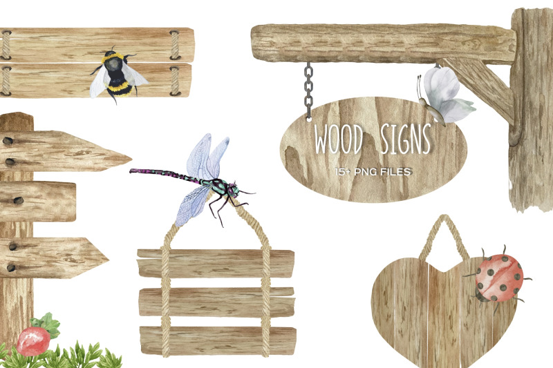 watercolor-wooden-sign-boards-clipart-8-wood-planks-signboards