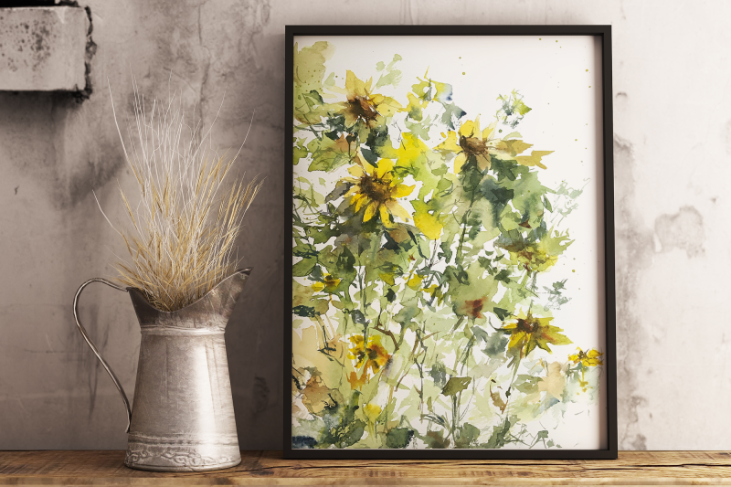 watercolor-sunflower-print