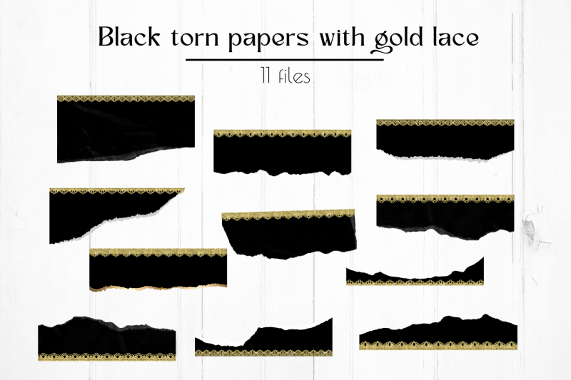 black-torn-papers-with-gold-laces
