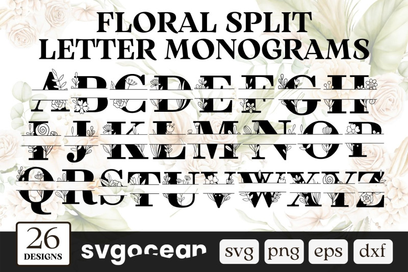 split-letters-floral-monogram-alphabet-svg-bundle