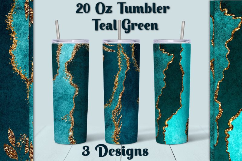 tumbler-teal-green-sublimation-design-png