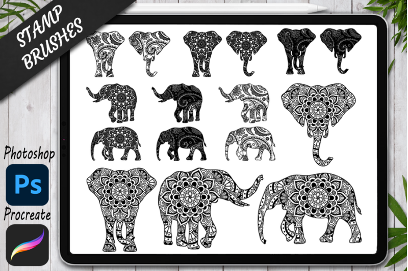 elephant-mandala-stamps-brushes-for-procreate-and-photoshop