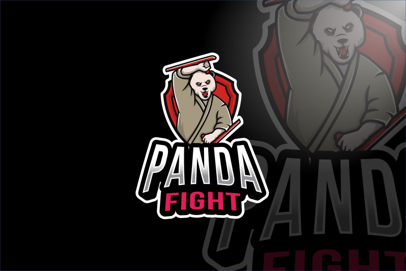 panda-fight-esport-logo-template