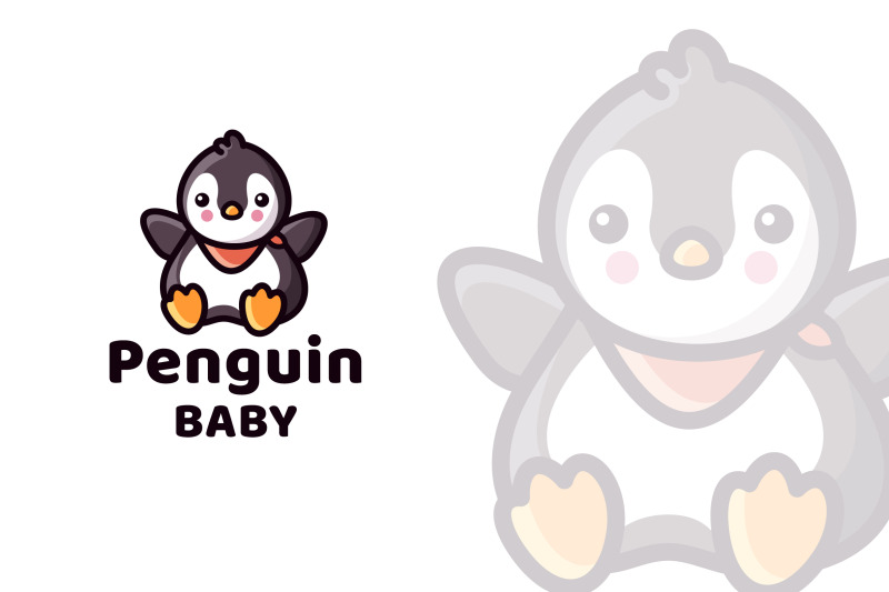 penguin-baby-cute-logo-template