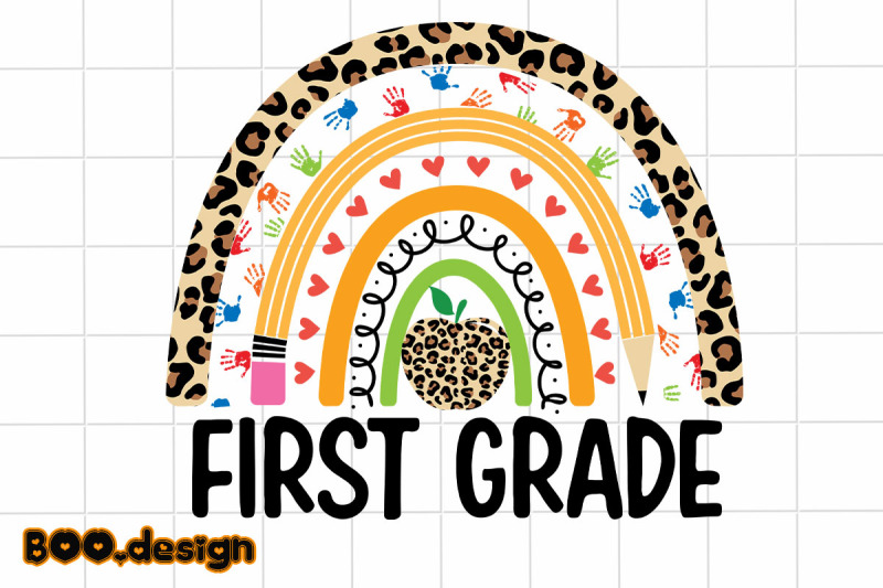 first-grade-leopard-rainbow-graphics