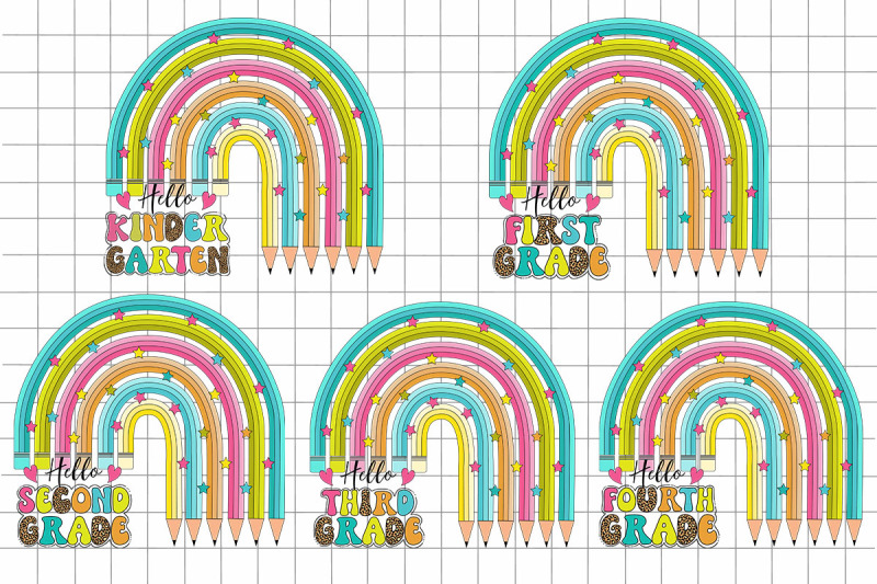 hello-school-rainbow-crayons-graphics-bundle