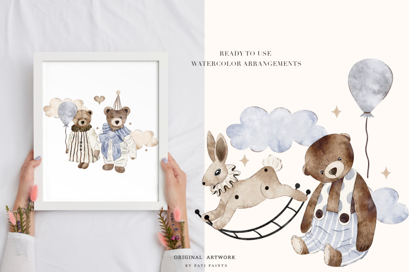 vintage-bear-childhood-watercolor-collection