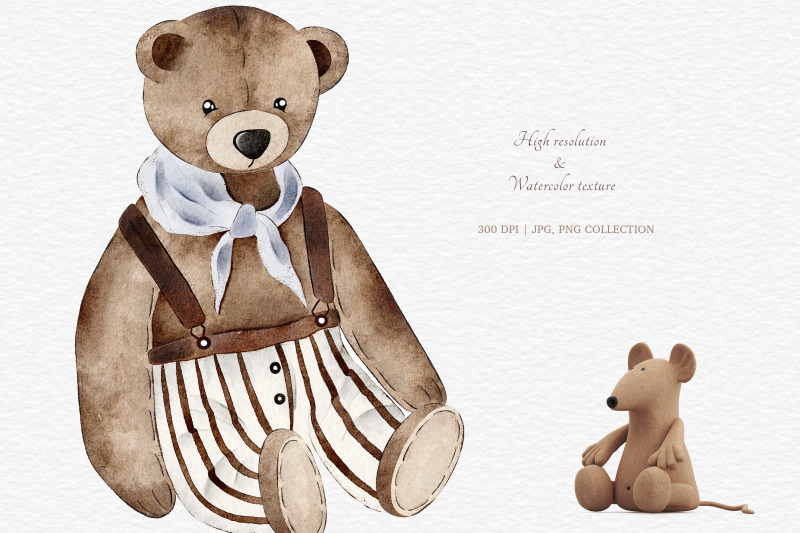 vintage-bear-childhood-watercolor-collection