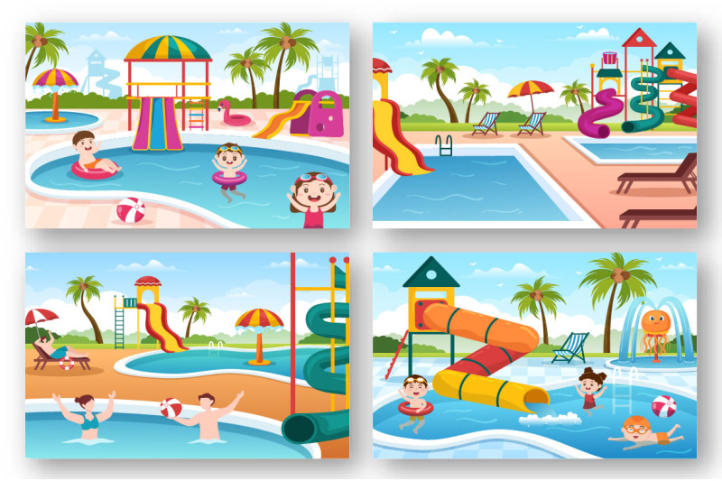 15-water-park-cartoon-illustration