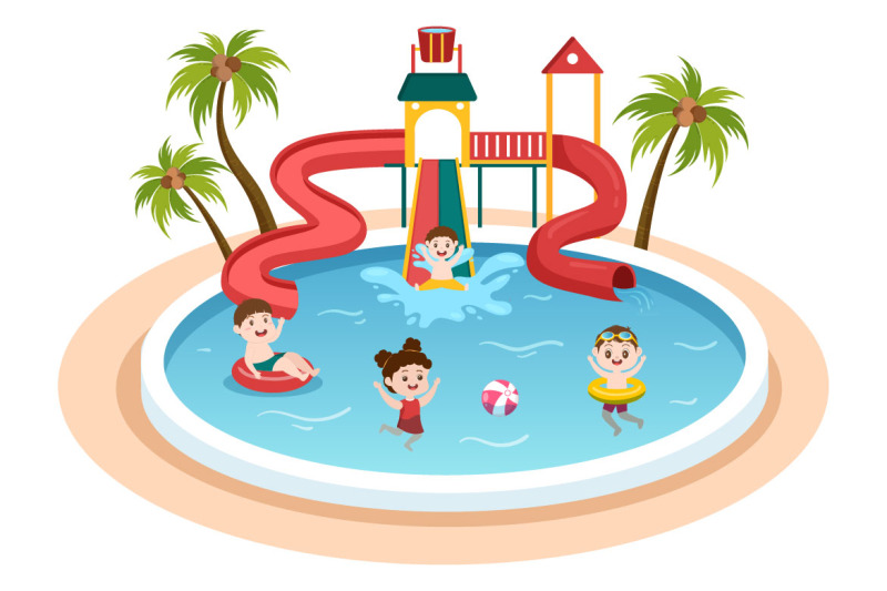 15-water-park-cartoon-illustration