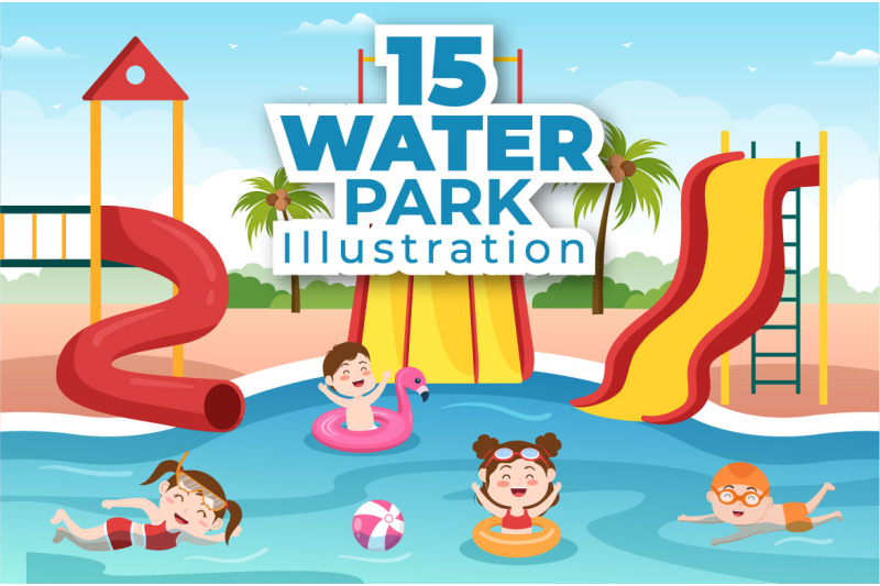 15-water-park-cartoon-illustration