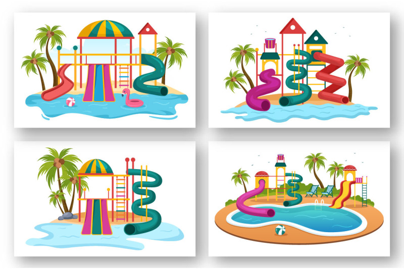 15-water-park-cartoon-illustration