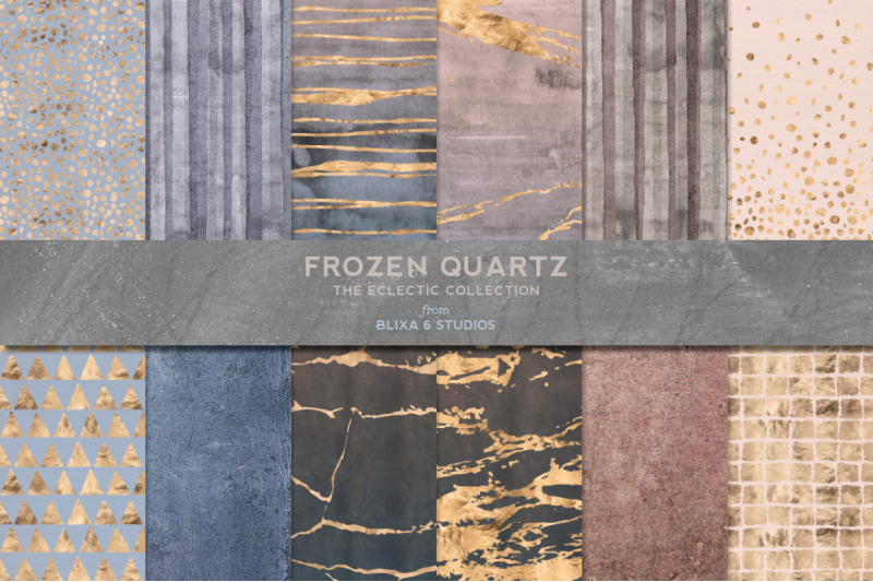 frozen-quartz-organic-clipart-textures-in-gold-amp-marbled-veins