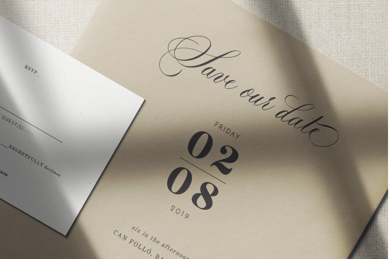 save-our-date-for-wedding-set-invitations-elegant-calligraphy