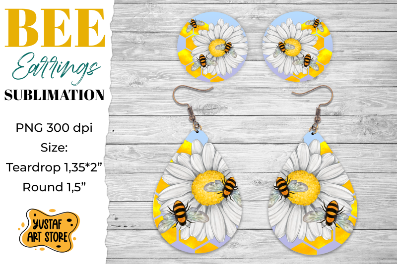 bee-earrings-sublimation-bundle-teardrop-and-round-8-design