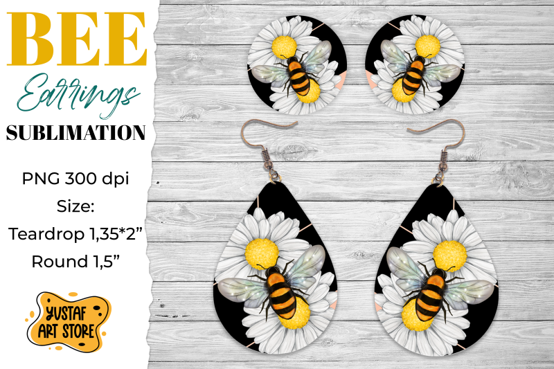 bee-earrings-sublimation-bundle-teardrop-and-round-8-design