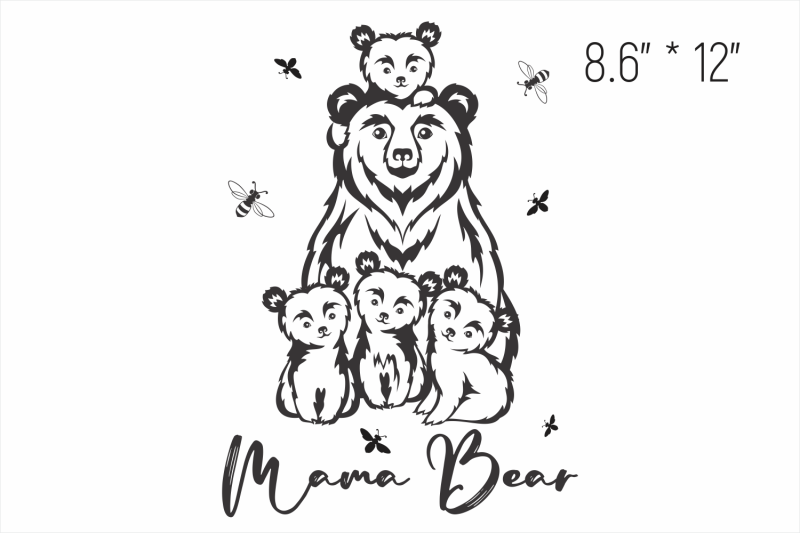 mama-bear-and-four-cubs-mother-039-s-day-svg-cut-files