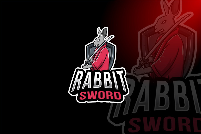 rabbit-sword-esport-logo-template