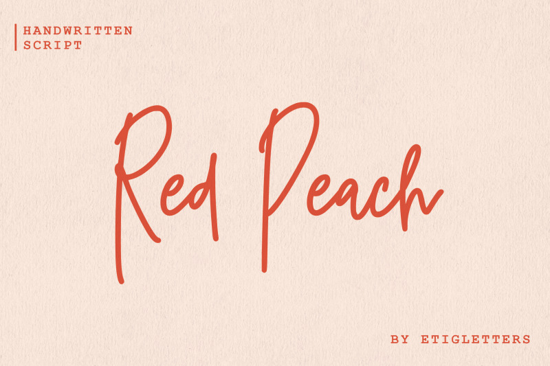 red-peach-monoline-script