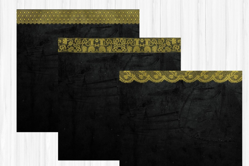 black-papers-with-gold-lace