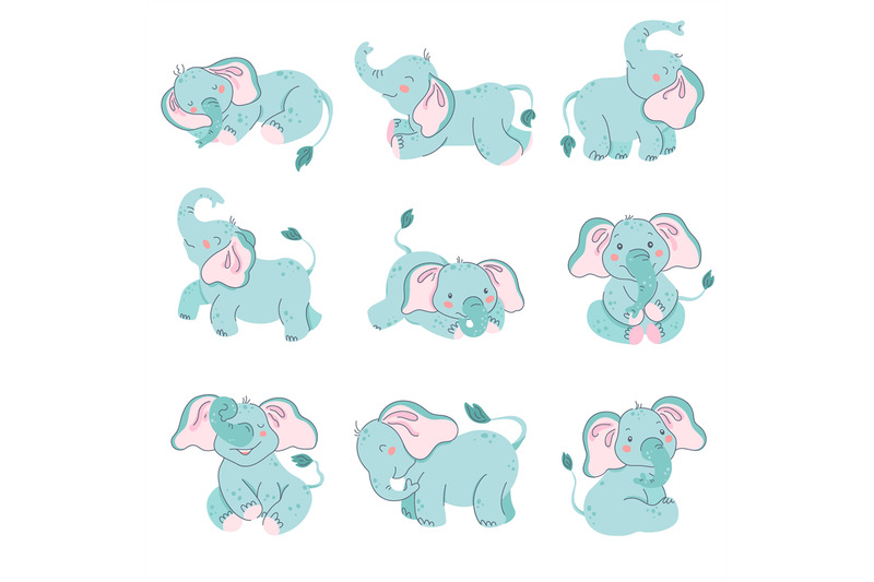 cute-baby-elephants-newborn-animal-elephant-in-different-poses-zoo