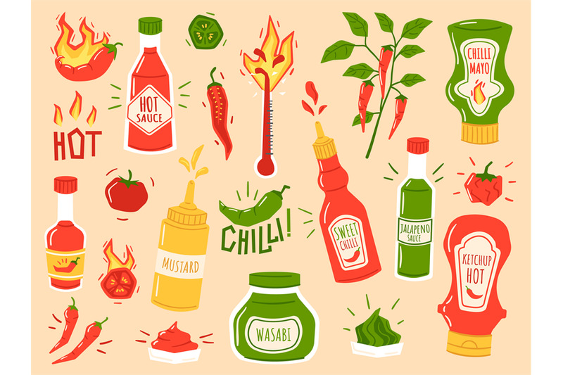 hot-sauces-sweet-chilli-spicy-mayo-and-ketchup-bottles-wasabi-must