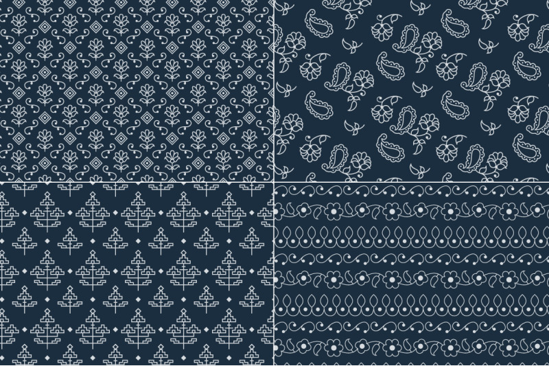 indigo-blue-seamless-indian-patterns