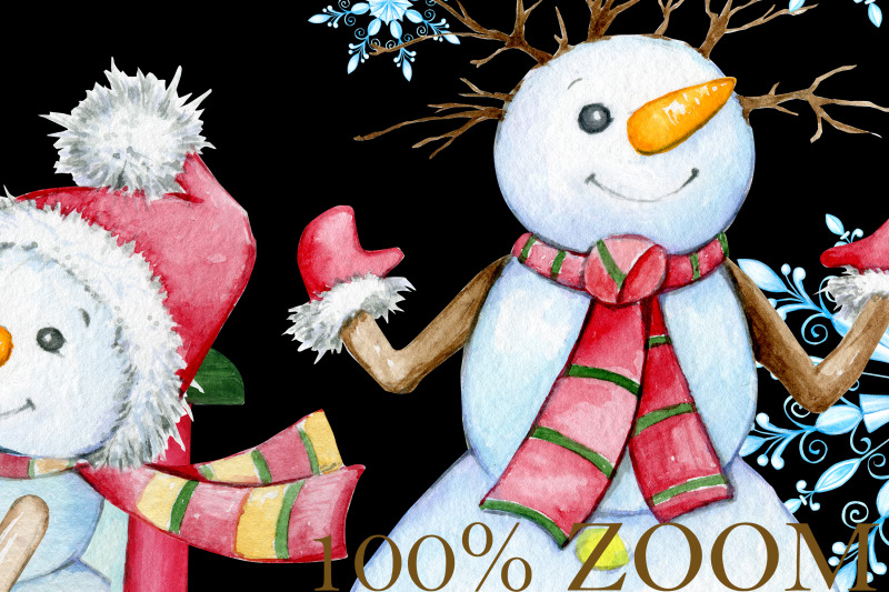 snowmen-train-snowflakes-christmas-watercolor-clipart
