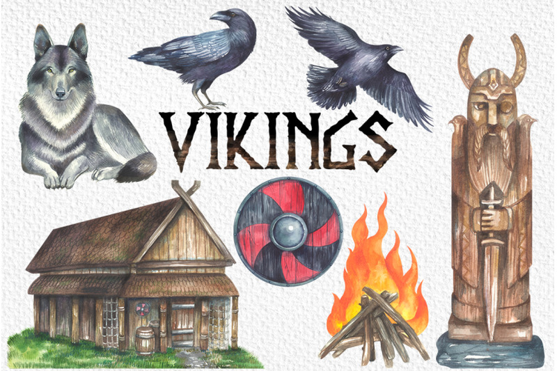 viking-watercolor-cliparts