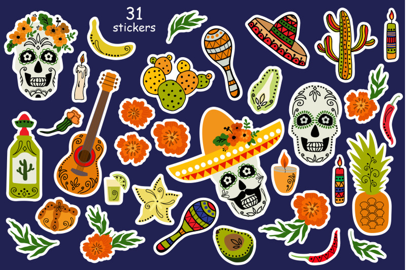 dia-de-los-muertos-stickers