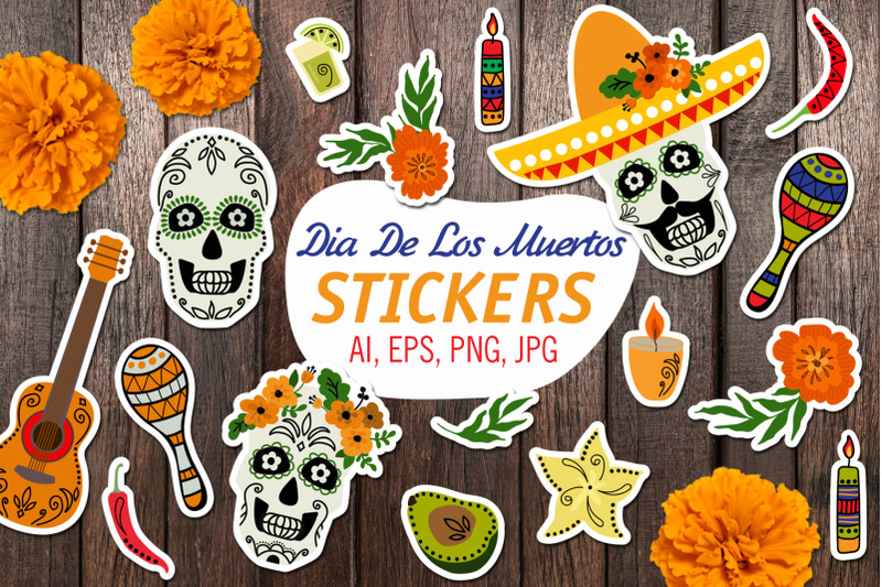 dia-de-los-muertos-stickers