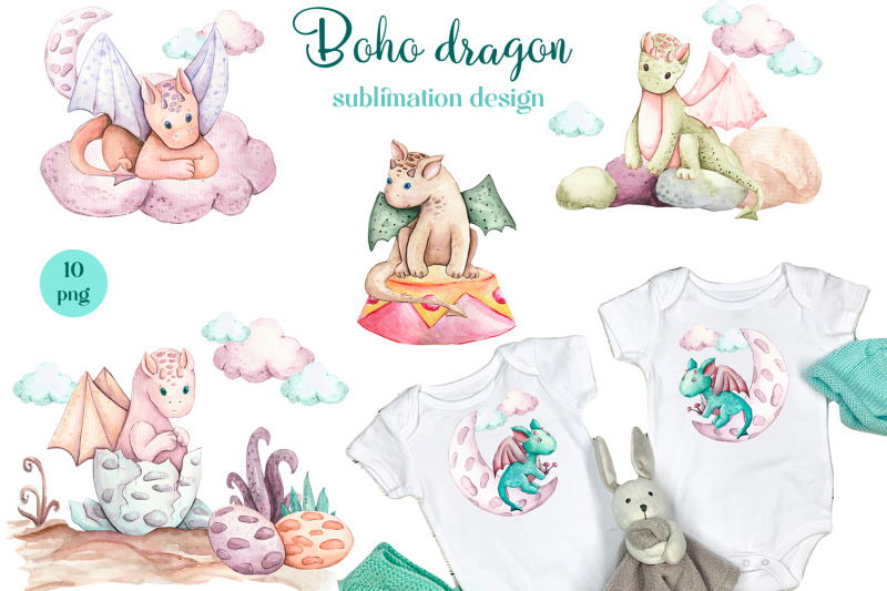 boho-dragon-sublimation-design-boho-animals-sublimation-png