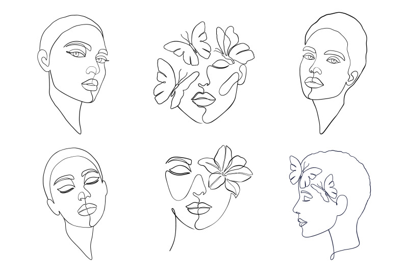 female-faces-line-art