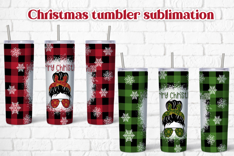 christmas-tumbler-sublimation-christmas-messy-bun