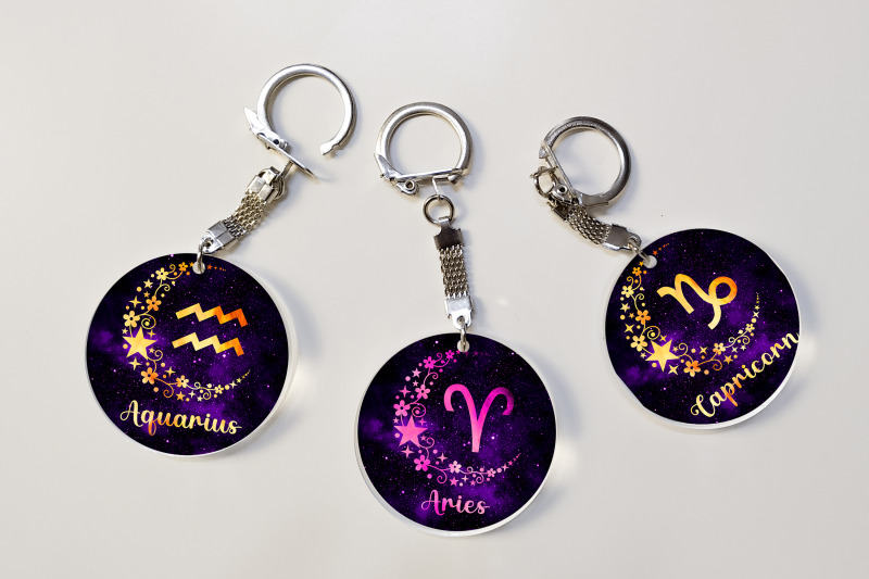 zodiac-sign-keychain-sublimation-png-design-keychain-bundle