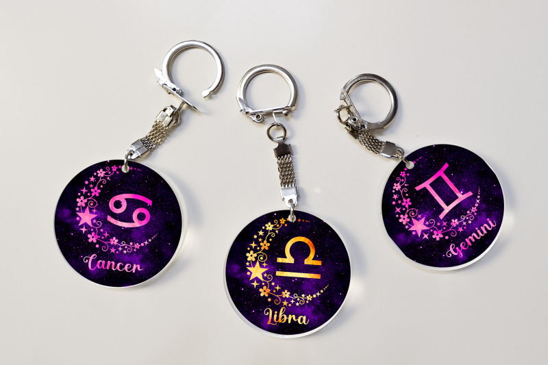 zodiac-sign-keychain-sublimation-png-design-keychain-bundle