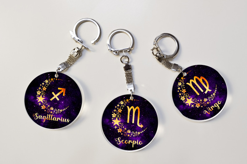 zodiac-sign-keychain-sublimation-png-design-keychain-bundle