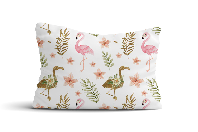 watercolor-flamingo-seamless-patterns