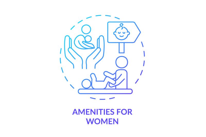 amenities-for-women-blue-gradient-concept-icon