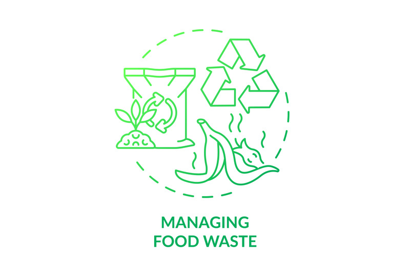 managing-food-waste-green-gradient-concept-icon