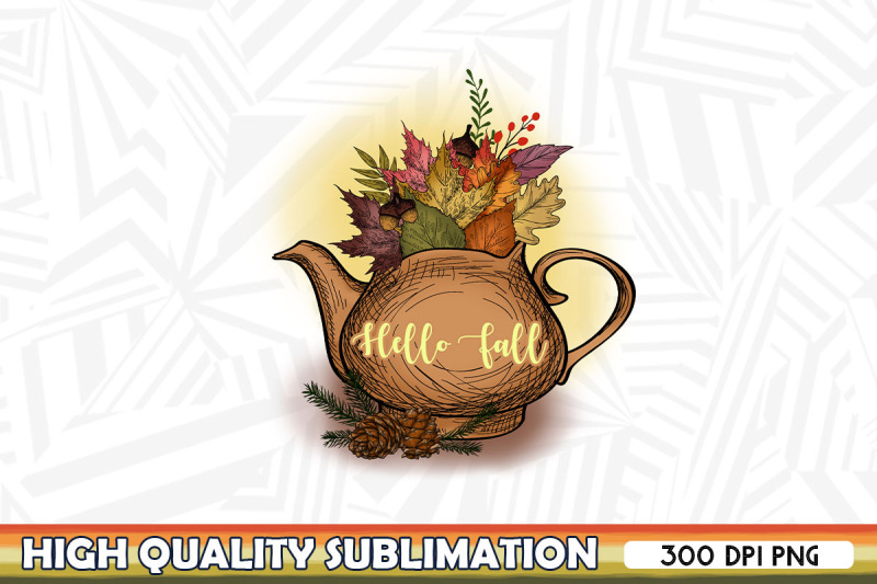 hello-fall-autumn-leaves-tea-pot-png