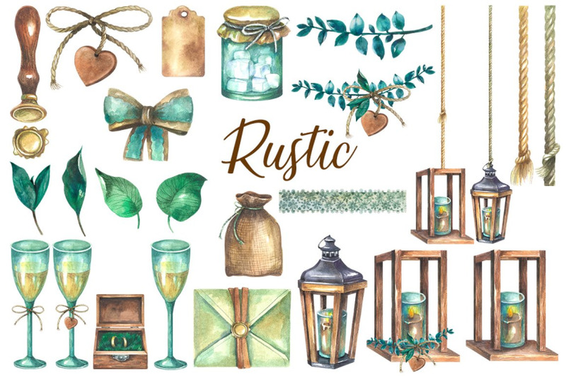 watercolor-rustic-wedding-clipart