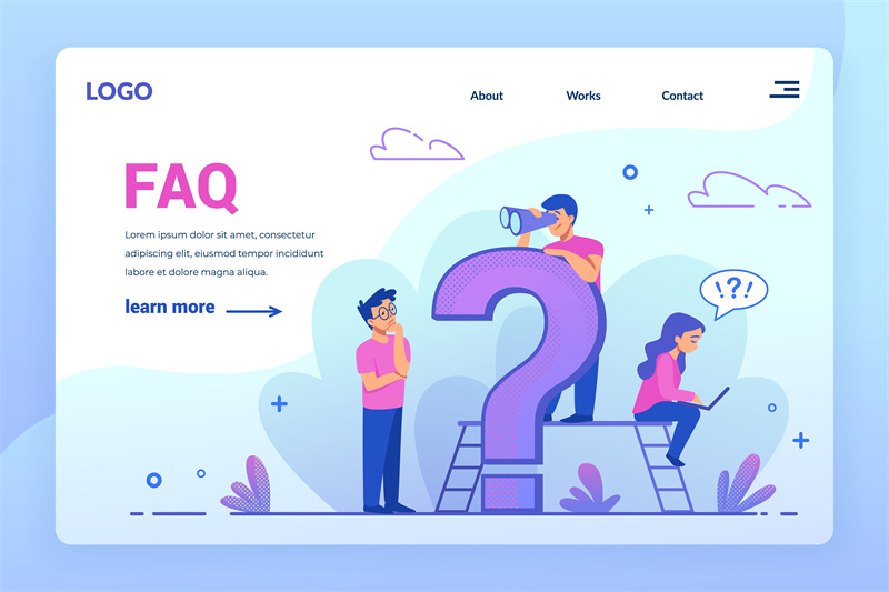 faq-landing-page-online-customer-support-service-frequently-asked-qu