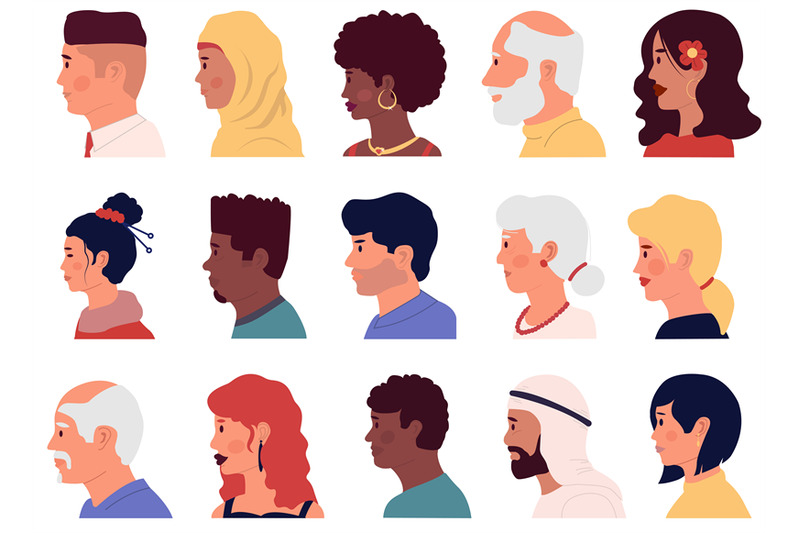 character-profiles-cartoon-people-face-side-portraits-different-nati